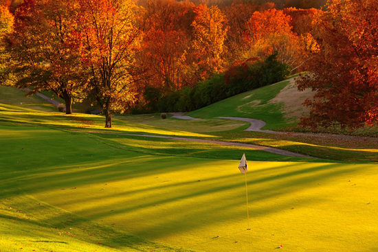 Golf course with fall colors