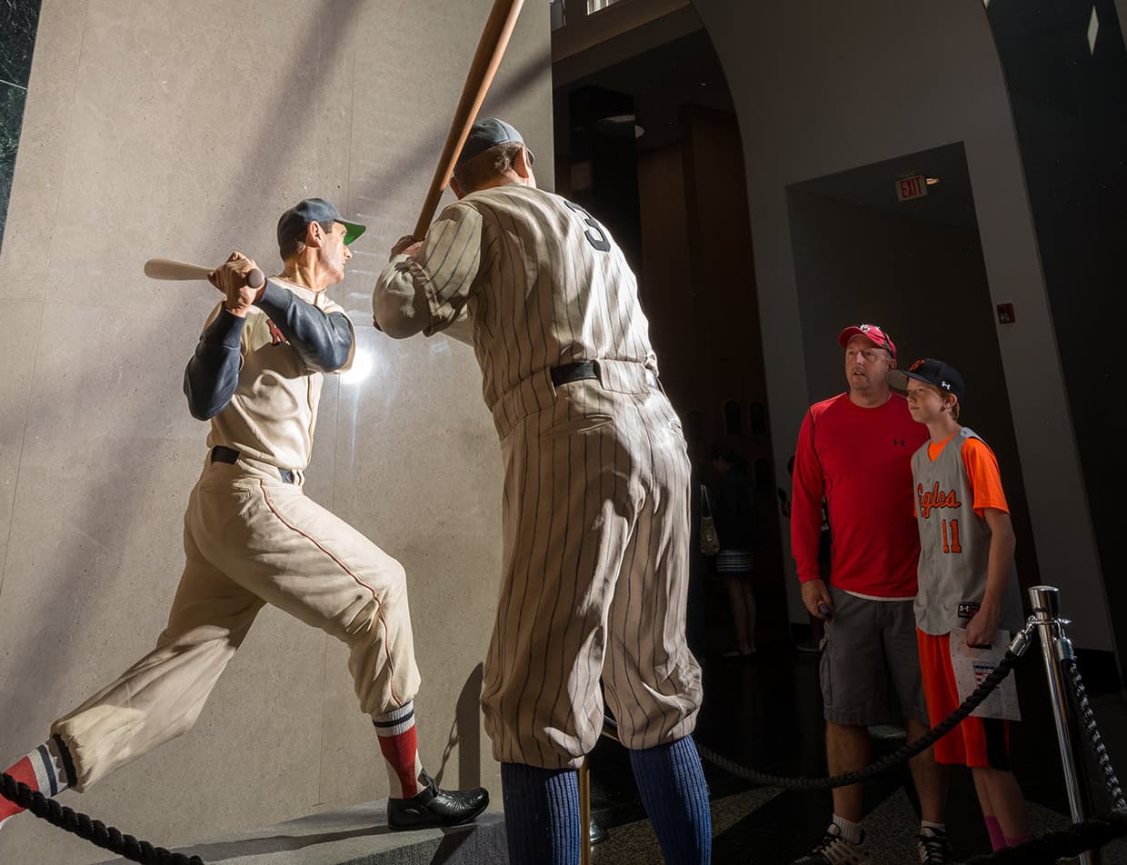 exhibit in the Baseball Hall of Fame Museum in Cooperstown, New York