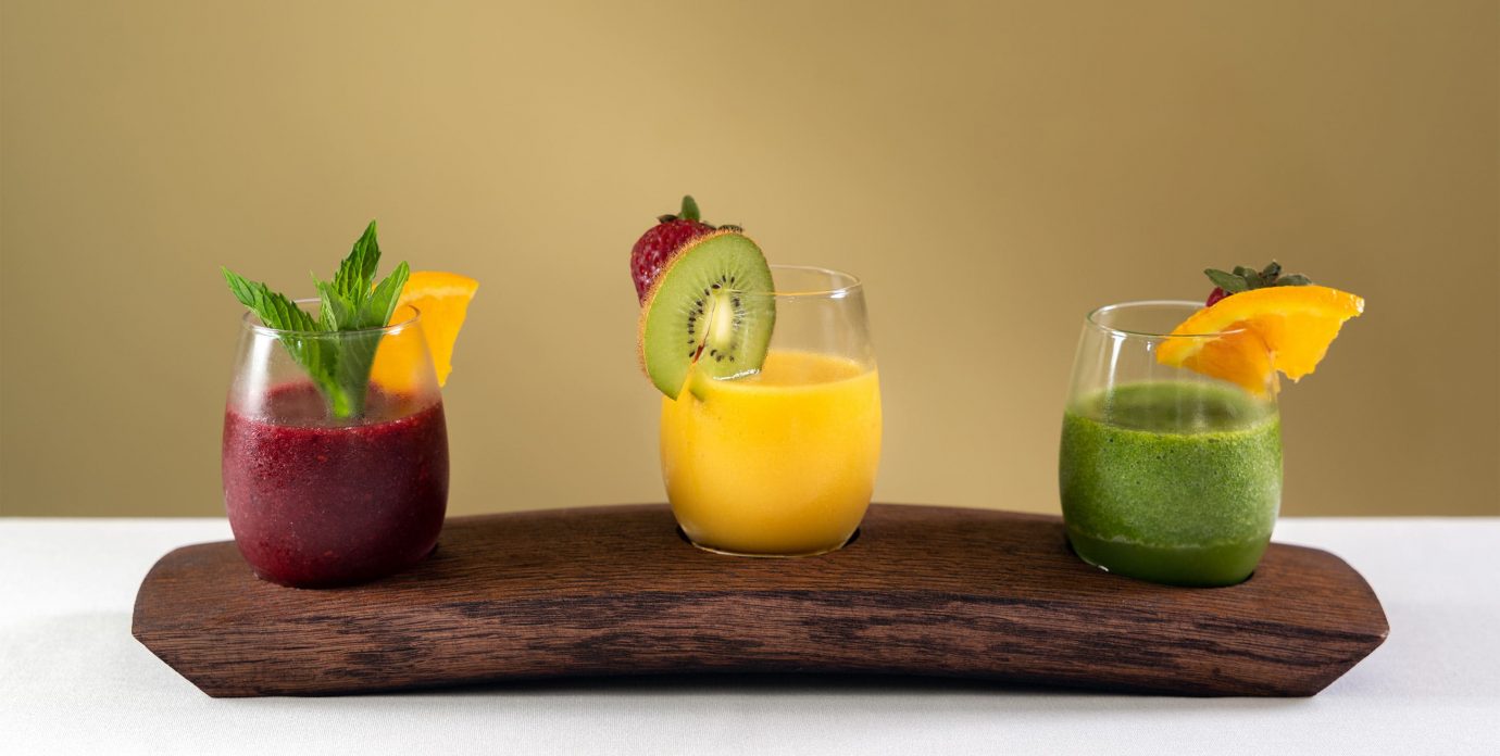 Flight of fresh fruit smoothies - Lodging in Cooperstown, NY