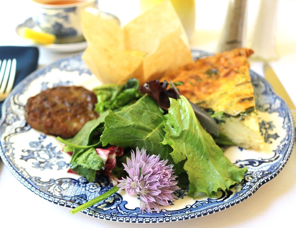 Quiche breakfast plate at the Landmark Inn in Cooperstown