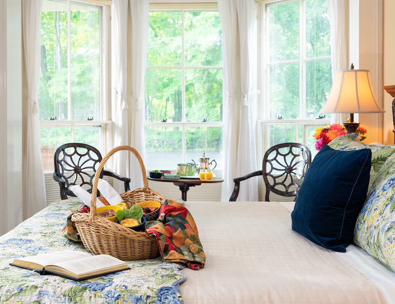 Breakfast Basket on a bed