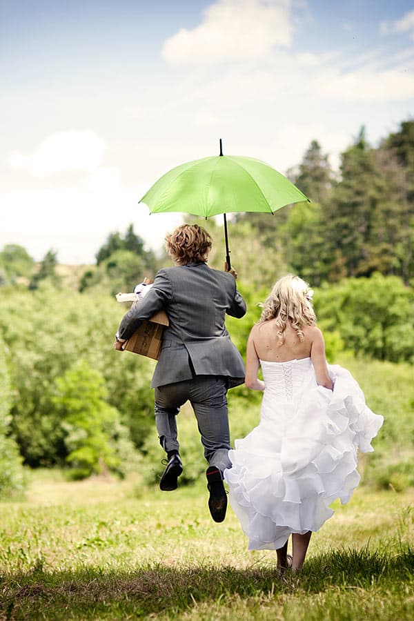 Playful Wedding Couple Outdoors at an Elopement in Cooperstown, NY