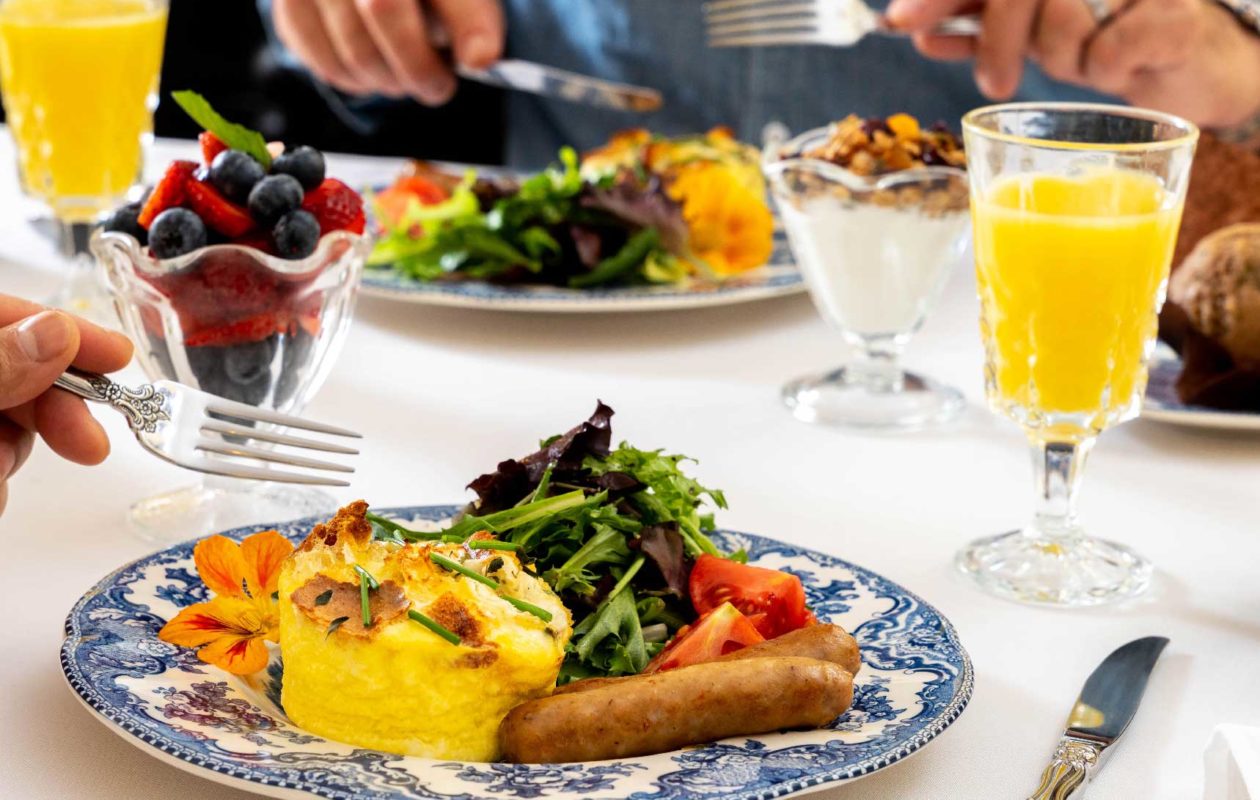 Sausage and Quiche Breakfast at the Landmark Inn