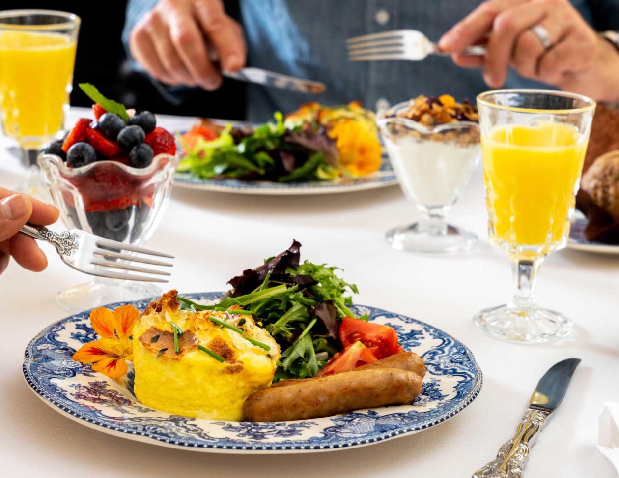 Sausage and Quiche Breakfast at the Landmark Inn