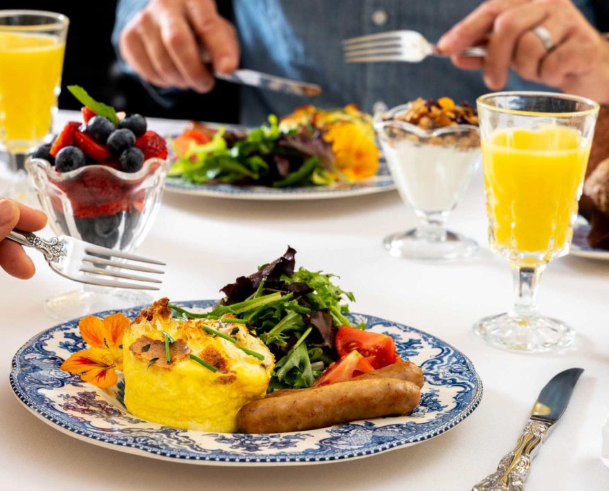 Sausage and Quiche Breakfast at the Landmark Inn