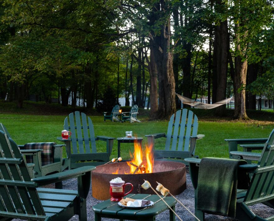 Outside Firepit at the Landmark Inn