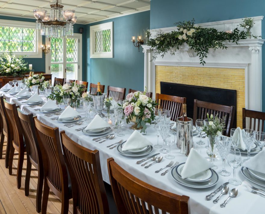 Dining room for weddings at the Landmark inn in Cooperstown, NY